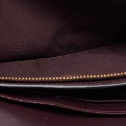 Pre Owned Coach Dark Brown Pebbled Leather Hayden Foldover Clutch Bag