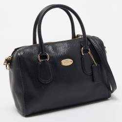 Pre Owned Coach Black Leather Mini Bennett Satchel