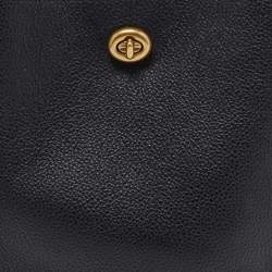Pre Owned Coach Black Leather Charlie Bucket Bag