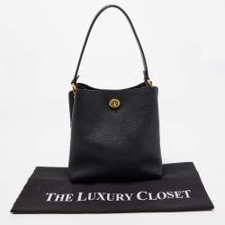 Pre Owned Coach Black Leather Charlie Bucket Bag