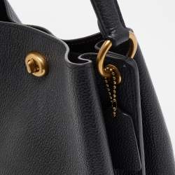 Pre Owned Coach Black Leather Charlie Bucket Bag