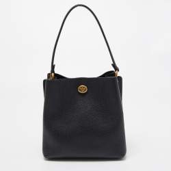 Pre Owned Coach Black Leather Charlie Bucket Bag