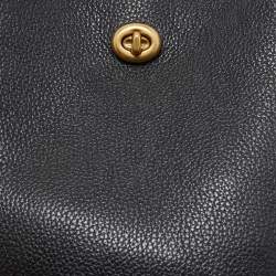 Pre Owned Coach Black Leather Charlie Bucket Bag
