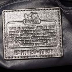 Pre Owned Coach Multicolor Op Art Satin and Leather Madison Bag