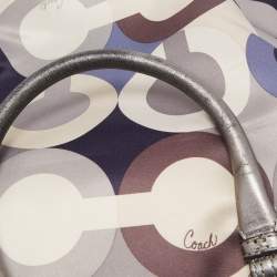 Pre Owned Coach Multicolor Op Art Satin and Leather Madison Bag