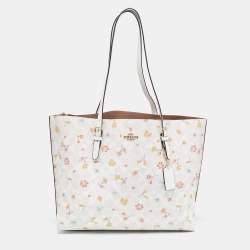 Coach White Signature Coated Canvas and Leather Gallery Tote at 1stDibs