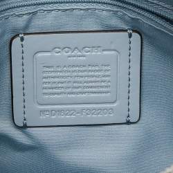 Pre Owned Coach Brown/Blue Signature Coated Canvas and Leather Mini Bennett Satchel