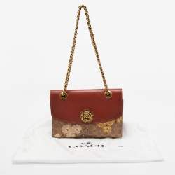 Pre Owned Coach Brown/Beige Signature Coated Canvas and Leather Parker Shoulder Bag
