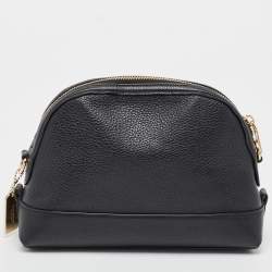 Pre Owned Coach Black Leather Dome Crossbody Bag