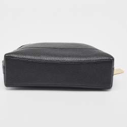Pre Owned Coach Black Leather Dome Crossbody Bag