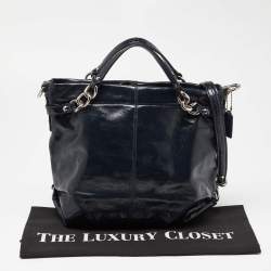 Coach Blue Patent Leather Brooke Hobo