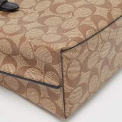 Coach Beige/Black Signature Coated Canvas and Leather Mollie Tote
