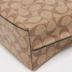 Coach Beige/Black Signature Coated Canvas and Leather Mollie Tote