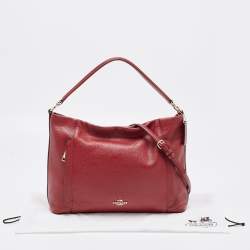Pre Owned Coach Red Leather Marlon Hobo