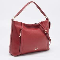 Pre Owned Coach Red Leather Marlon Hobo