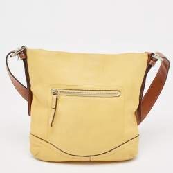 Coach Yellow/Brown Leather Crossbody Bag