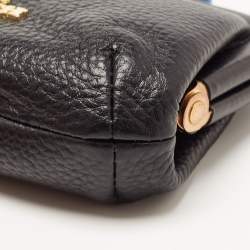 Coach Black Leather Nora Kisslock Coin Purse 