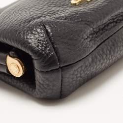 Coach Black Leather Nora Kisslock Coin Purse 
