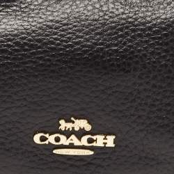 Coach Black Leather Nora Kisslock Coin Purse 