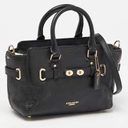 Pre Owned Coach Black Leather Mini Blake Carryall Satchel