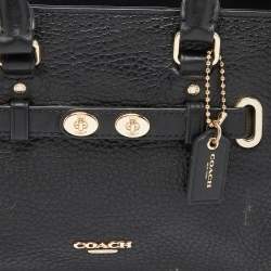 Pre Owned Coach Black Leather Mini Blake Carryall Satchel