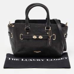 Pre Owned Coach Black Leather Mini Blake Carryall Satchel