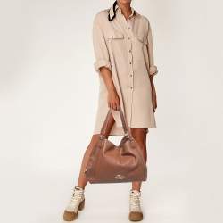 Pre Owned Coach Brown Leather Edie Shoulder Bag