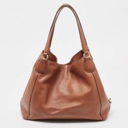 Pre Owned Coach Brown Leather Edie Shoulder Bag