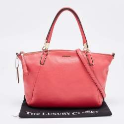 Pre Owned Coach Red Pebbled Leather Prairie Satchel