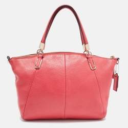 Pre Owned Coach Red Pebbled Leather Prairie Satchel