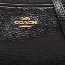 Pre Owned Coach Black Leather Isla Double Zip Camera Crossbody Bag