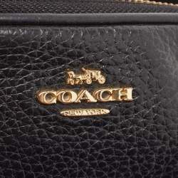 Pre Owned Coach Black Leather Isla Double Zip Camera Crossbody Bag