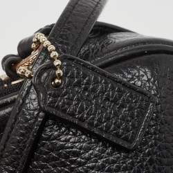 Pre Owned Coach Black Leather Isla Double Zip Camera Crossbody Bag