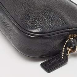 Pre Owned Coach Black Leather Isla Double Zip Camera Crossbody Bag