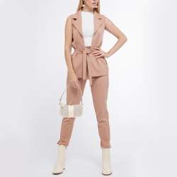 Pre Owned Coach Beige/Cream Signature Canvas and Leather Swinger Pochette Bag