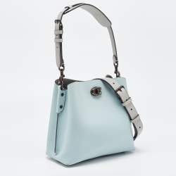 Coach Pale Blue Leather Willow Bucket Bag