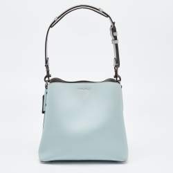 Coach Pale Blue Leather Willow Bucket Bag
