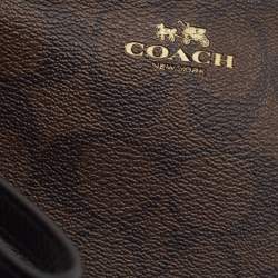 Coach Brown Signature Coated Canvas Zip Wristlet Wallet