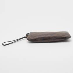 Coach Brown Signature Coated Canvas Zip Wristlet Wallet