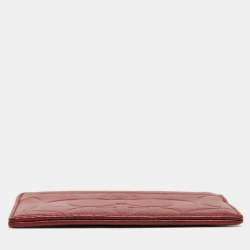 Coach Red Logo Embossed Leather Card Holder
