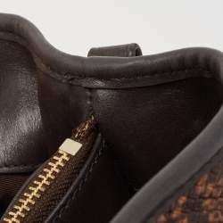 Coach Black/Brown Python Embossed and Leather Margo Carryall Satchel