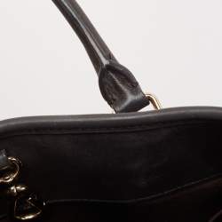 Coach Black/Brown Python Embossed and Leather Margo Carryall Satchel