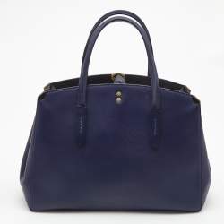 Pre Owned Coach Blue Leather Cooper Carryall Satchel