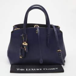 Pre Owned Coach Blue Leather Cooper Carryall Satchel