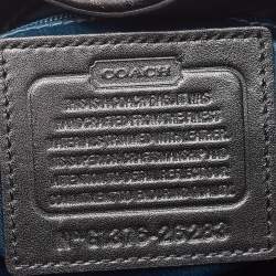 Pre Owned Coach Black Leopard Print Fabric and Leather Edie 31 Satchel