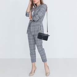 Pre Owned Coach Navy Blue Leather Noa Pop Up Crossbody Bag