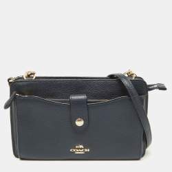 Coach Navy Blue Leather Noa Pop Up Crossbody Bag Coach TLC