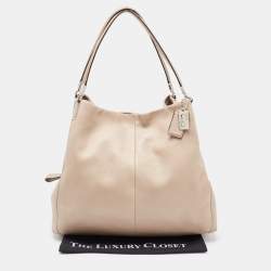 Pre Owned Coach Beige Leather Edie Satchel