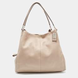 Pre Owned Coach Beige Leather Edie Satchel