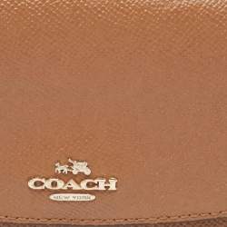 مملوكة مسبقًا Coach Brown Leather Flap Continental Wallet 